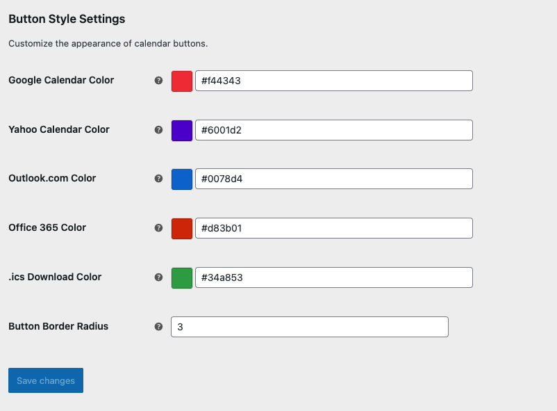 Button Style Settings